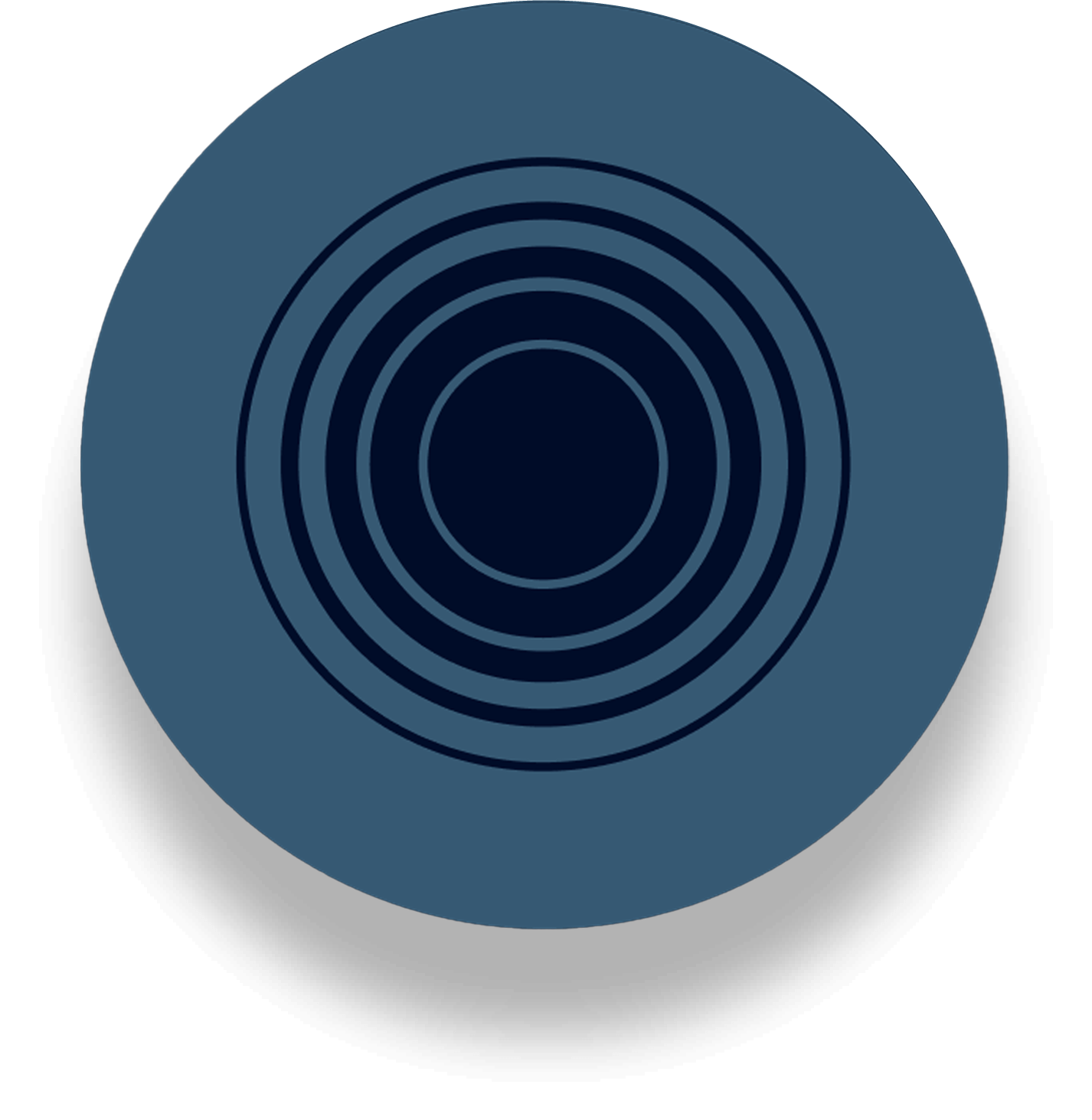 Cercles rayonnant à partir du centre d'un cercle plus grand.